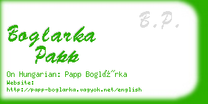 boglarka papp business card